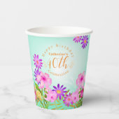 Floral Garden Aqua Pappbecher (Vorderseite)