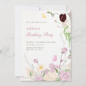 Floral garden birthday einladung (Vorderseite)