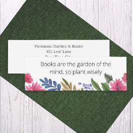 Floral Garden Books Wisdom Lesezeichen Business Ca Mini Visitenkarte