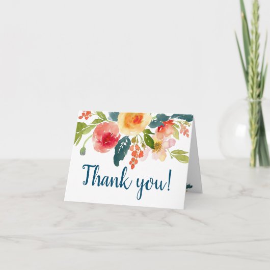 Floral Garden Bridal Shower Thank You Card Dankeskarte (Vorderseite)