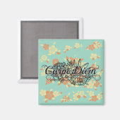 Floral Garden Carpe Diem Magnet (Vorderseite/Rückseite)