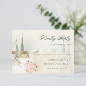Floral garden decoration  RSVP karte (Stehend Vorderseite)