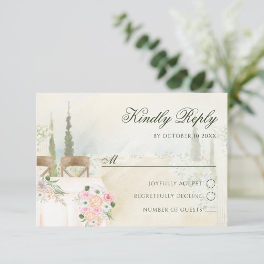 Floral garden decoration  RSVP karte (Stehend Vorderseite)