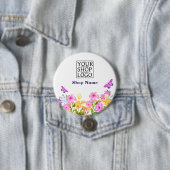 Floral Garden Firmenname Logo weiß Button (Beispiel)