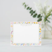 Floral Garden Frame Note Card Einladung (Stehend Vorderseite)
