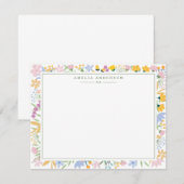 Floral Garden Frame Note Card Einladung (Vorne/Hinten)