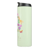 Floral Garden Green Monogram Thermosbecher (Nach rechts gedreht)