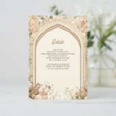 Floral Garden Indian Palace Wedding Begleitkarte (Stehend Vorderseite)