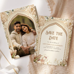 Floral Garden Indian Palace Wedding Foto Save The Date