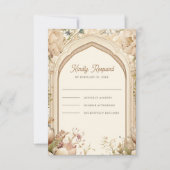 Floral Garden Indian Palace Wedding RSVP Karte (Vorderseite)