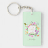 Floral Garden Monogram Green Schlüsselanhänger (Vorderseite)