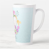 Floral Garden Monogram Heart Blue Milchtasse (Rechts)