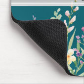 Floral Garden Monogram Script Aquamarin Mousepad (Ecke)
