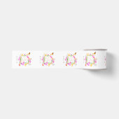 Floral Garden Monogram White Ripsband (Vorderseite)