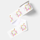 Floral Garden Monogram White Ripsband (Rückseite)