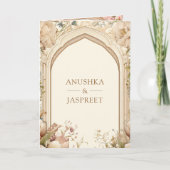 Floral Garden Peacocks Indian Palace Wedding Einladung (Vorderseite)