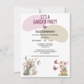 Floral Garden Schmetterlinge Libellen Libellen Was Einladung (Vorderseite)