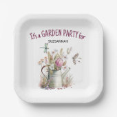 Floral Garden Schmetterlinge Libellen Libellen Was Pappteller (Vorderseite)