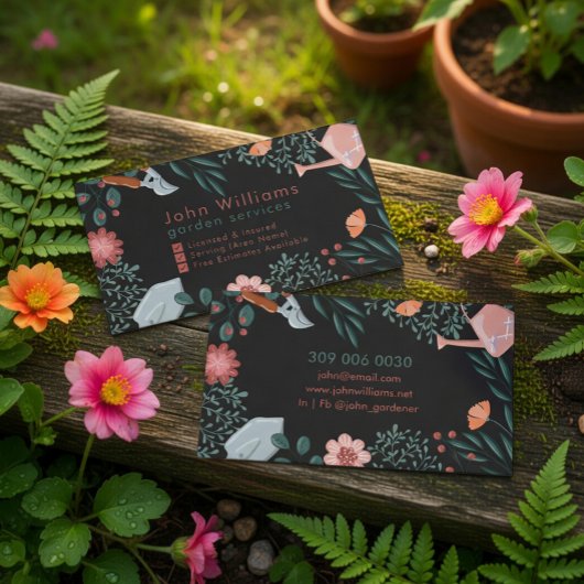 Floral Garden Services Business Card Visitenkarte