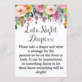 Floral Garden Spätnacht Diape Game Sign 12x18" Grö Einladung