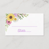 Floral Garden Sunflower Daisy Wedding Escort Platzkarte (Vorderseite)