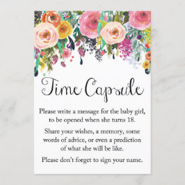 Floral Garden Time Capsule for Girl Sign 12x18" Gr Einladung