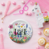 Floral garden wedding pappteller (Party)