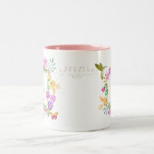 Floral Garden White Monogram Tasse (Mittel)