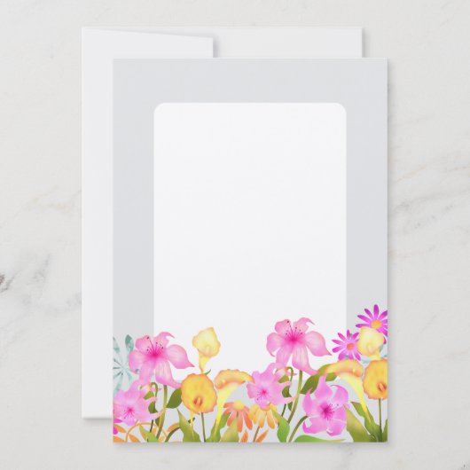 Floral Garden White Thank You Einladung (Rückseite)