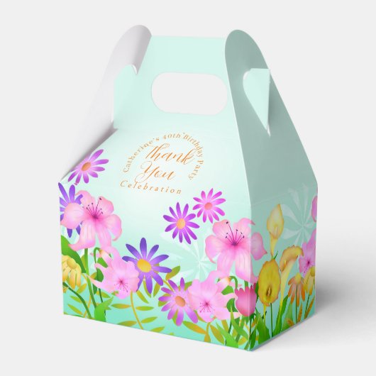 Floral Garden Zelt Gefallen Box Geschenkschachtel (Vorderseite)