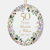 Floral Garland 50th Wedding Anniversary  Keramik Ornament (Links)