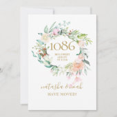 Floral Garland New Zuhause Address Ankündigung (Vorderseite)