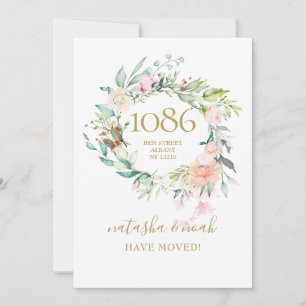 Floral Garland New Zuhause Address Ankündigung