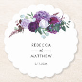 Floral-Gastgeschenk Hochzeit für Aquarellschrift Untersetzer (Vorderseite)