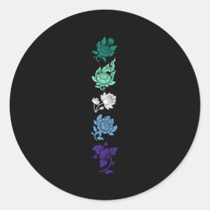 Floral Gay Male Pride Subtle Mlm Lgbtq Vincian Flo Runder Aufkleber