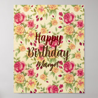 Floral Geblüht Geburtstag wünscht farbenfroh Poster