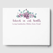 Floral Geblüht Personalisiertes Begräbnisgastbuch Gästebuch (Rückseite)