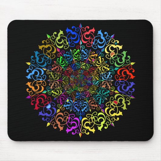 Floral Geblüht Vortex Polyprismatisch Mousepad (Vorne)