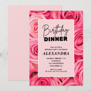 Floral Geburtstag Abendessen 99. Geburtstagseinlad Einladung