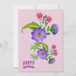 Floral Geburtstag Grüße Flat Card Feiertagskarte