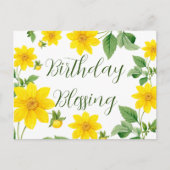 Floral Geburtstag Segen Postkarte (Vorderseite)