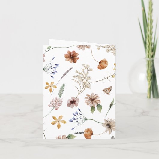 Floral geklappt Dankeschön Karte (Rückseite)