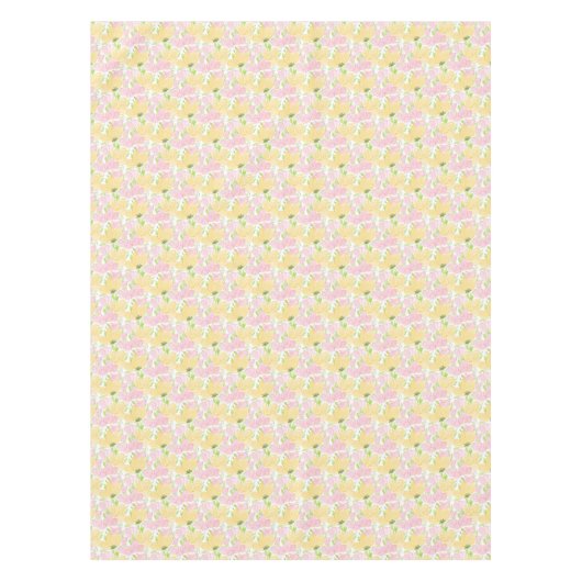 Floral Gelb Rosa Farbe Tischdecke (Vorderseite)