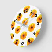 Floral Gelbe Mohn Blume Girls Boys Kinderzimmer Runde Wanduhr (Winkel)