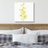 Floral-Gelber Splash Leinwanddruck (Insitu (Schlafzimmer))