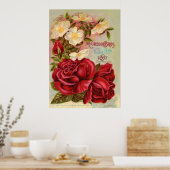 Floral Gem 1897 Rose Vintage Blume Werbung Poster (Küche)