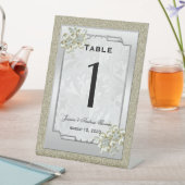 Floral Gem Silver Gerahmt, Gold & Silver Wedding Sockelschild (In Situ)