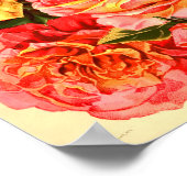 Floral Gemeine Rose Vintager Saatkatalogüberzug Poster (Ecke)