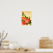 Floral Gemeine Rose Vintager Saatkatalogüberzug Poster (Küche)