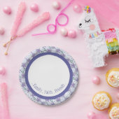 Floral Gemustert Elegante Periwinkle Pappteller (Party)